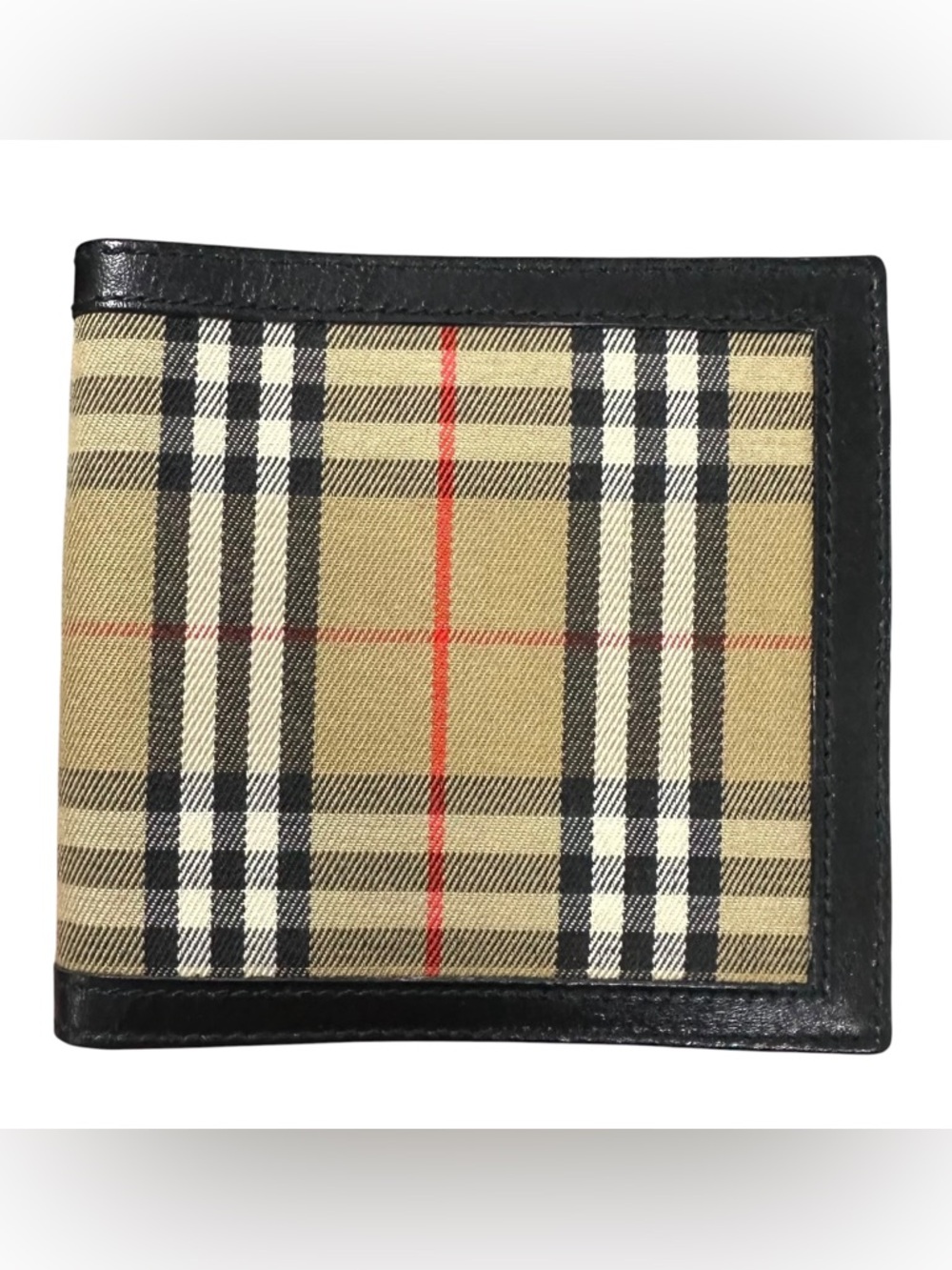 Burberrys Black Leather & Nova Check Men’s Bifold Wallet - Picture 10 of 13
